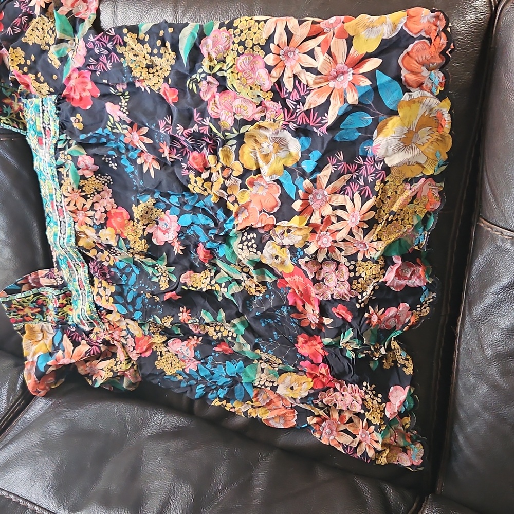 Johnny Was Multicolor Floral Embroidered Top - Picture 3 of 7